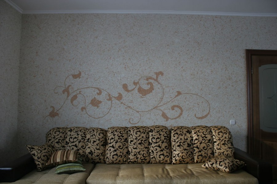 Жидкие обои в интерьере