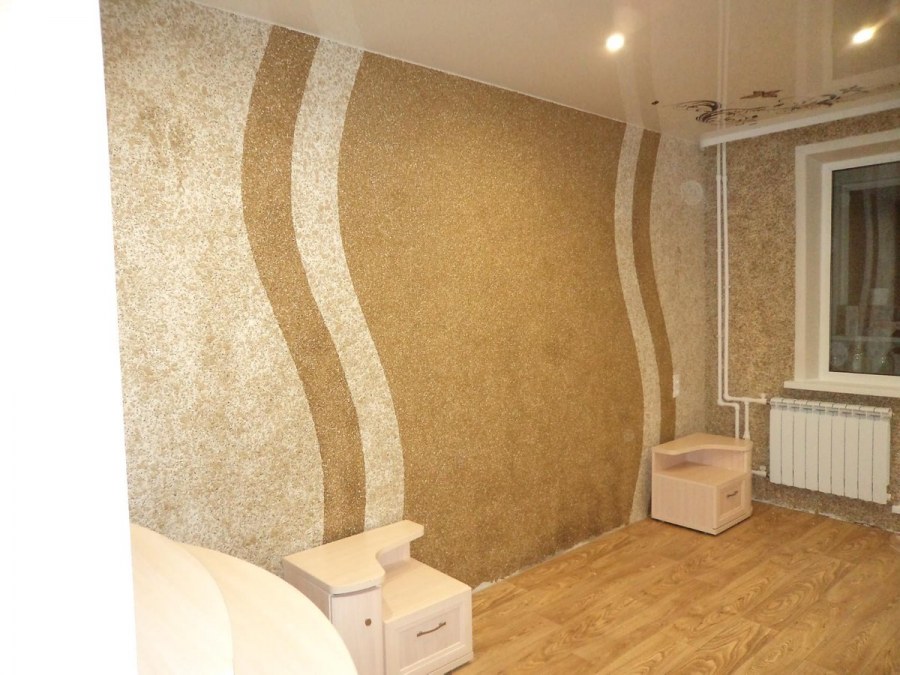 Декор стен жидкими обоями