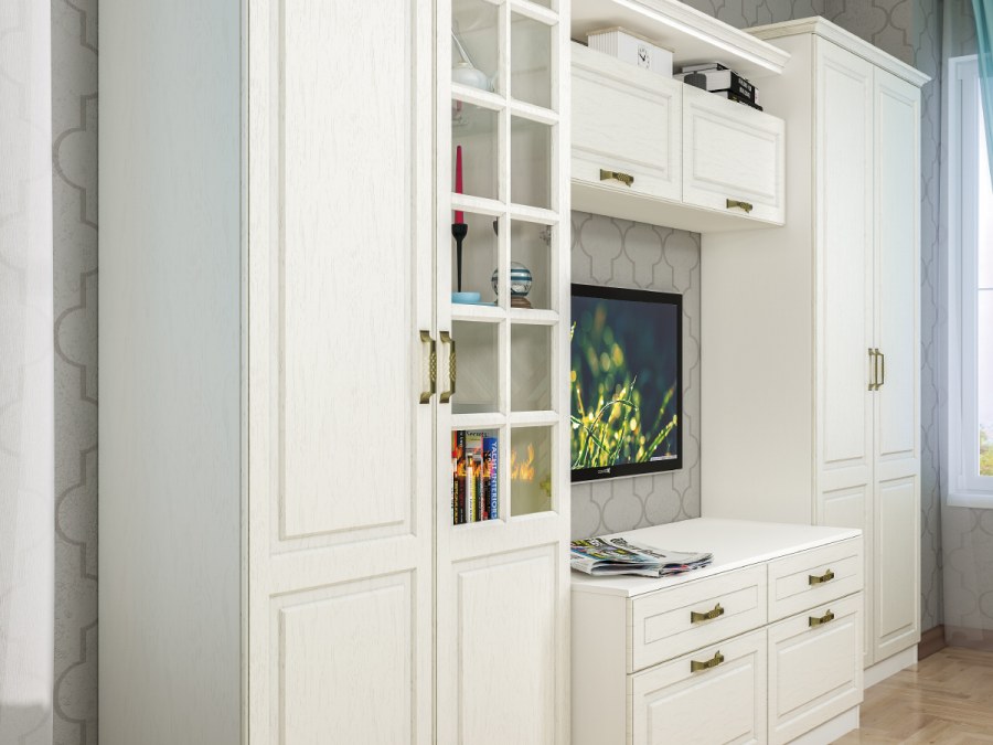 Модульная гостиная Ливерпуль белый ясень ваниль