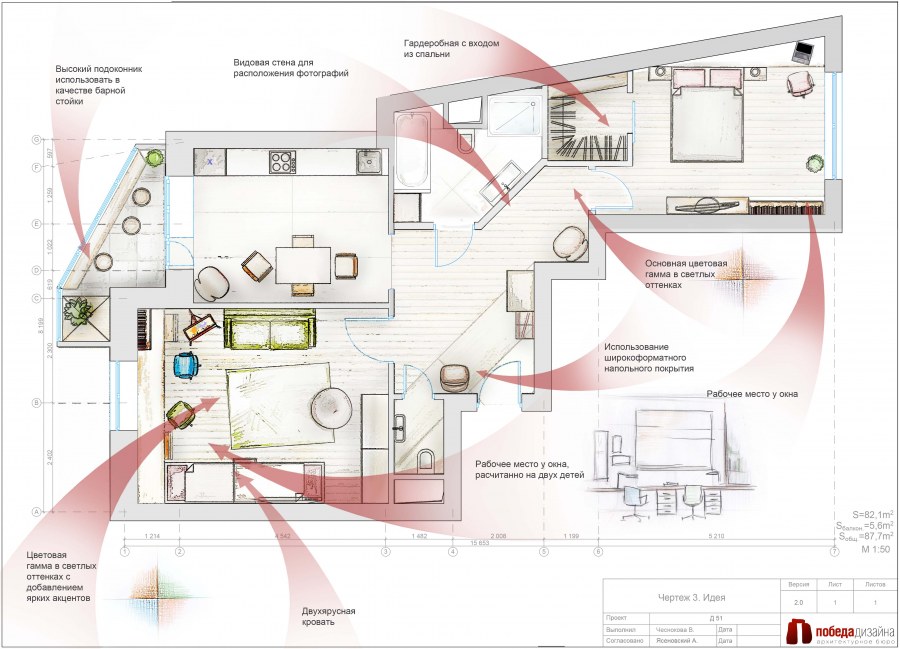 Оформление чертежей интерьера