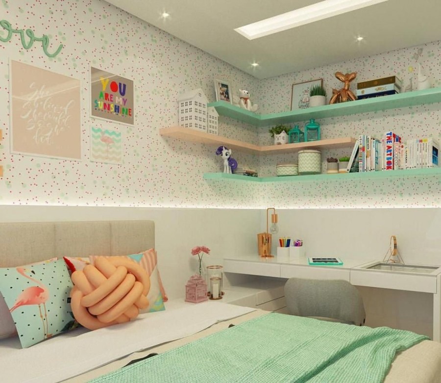 Детская комната в мятных тонах
