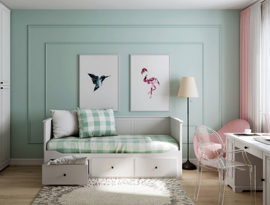 Детская комната в мятном цвете