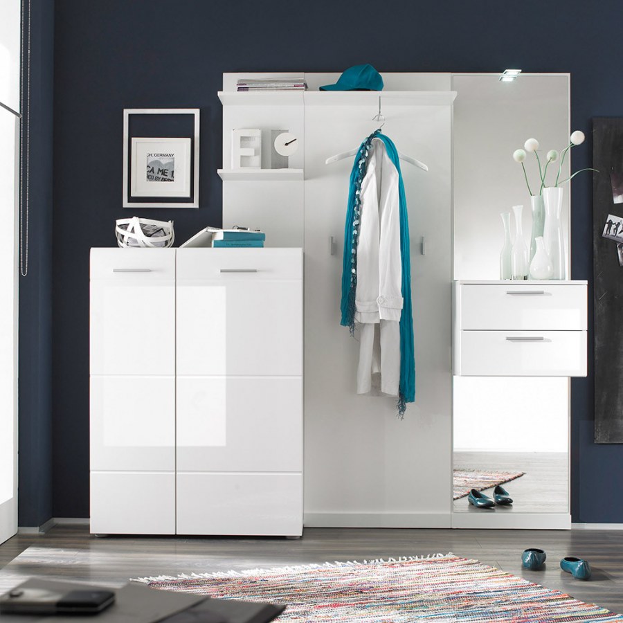 Прихожая Италия глянцевая белая роза 8