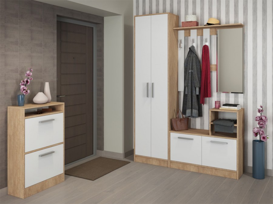 Прихожая Энтер дуб сонома белый