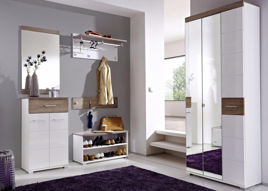 Прихожая Маргарита глянцевая белая роза