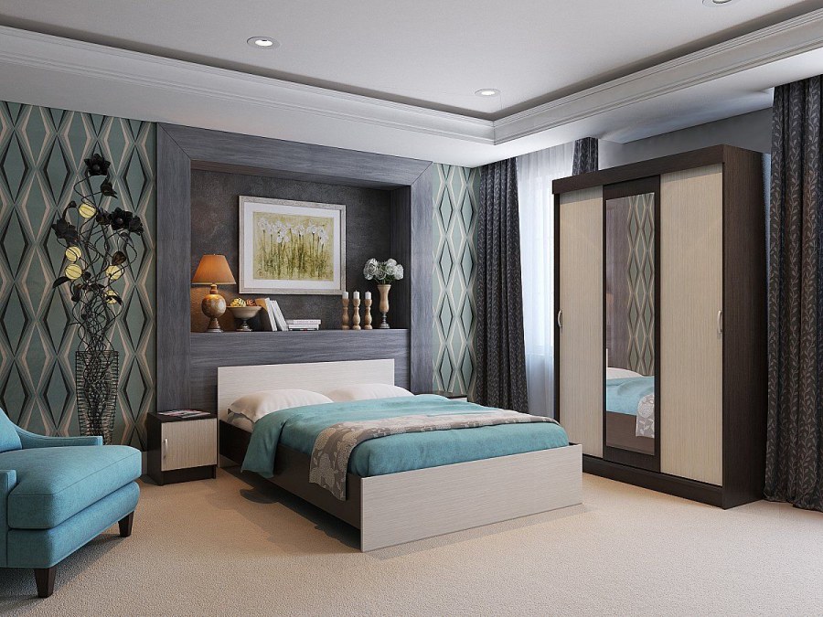 Спальный гарнитур Бася ясень шимо