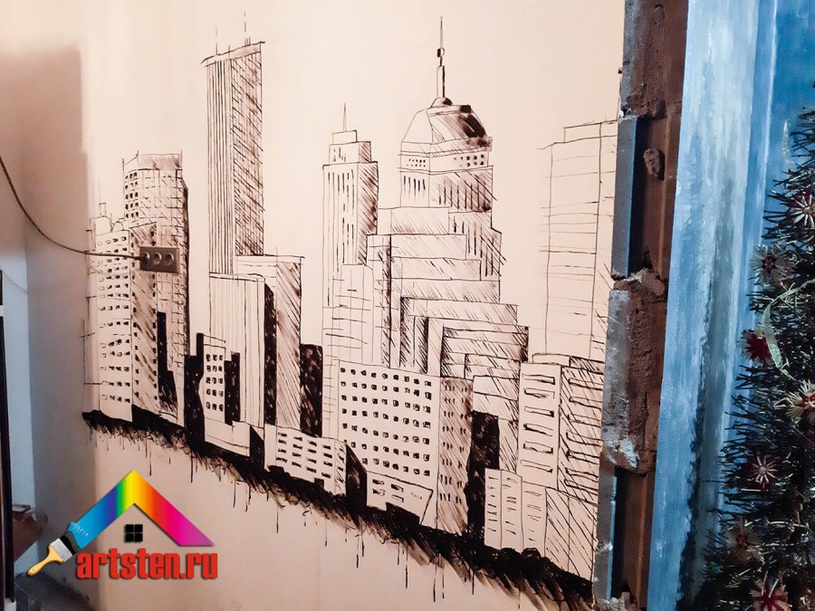 Рисунки на стенах СПБ