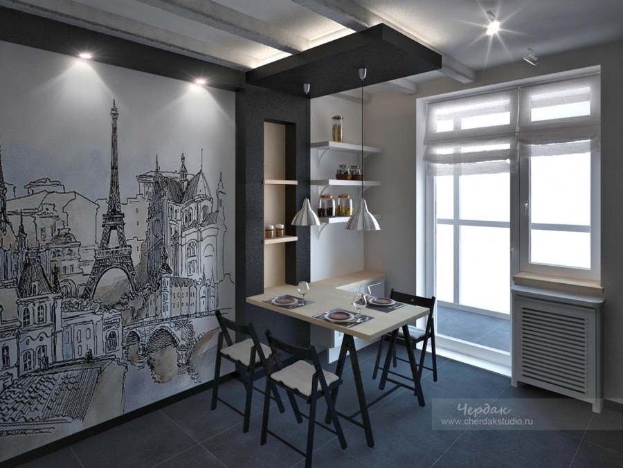 Фреска на кухню в стиле лофт