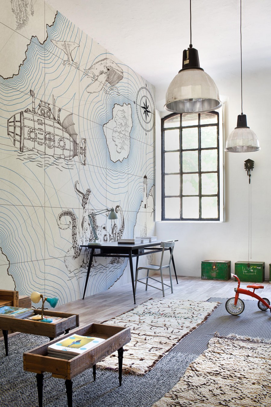 Роспись стен в интерьере лофт