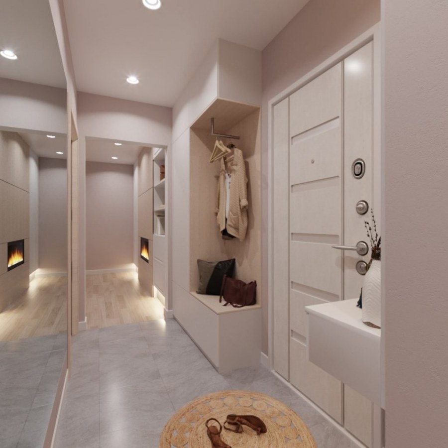 Светло бежевые двери в интерьере