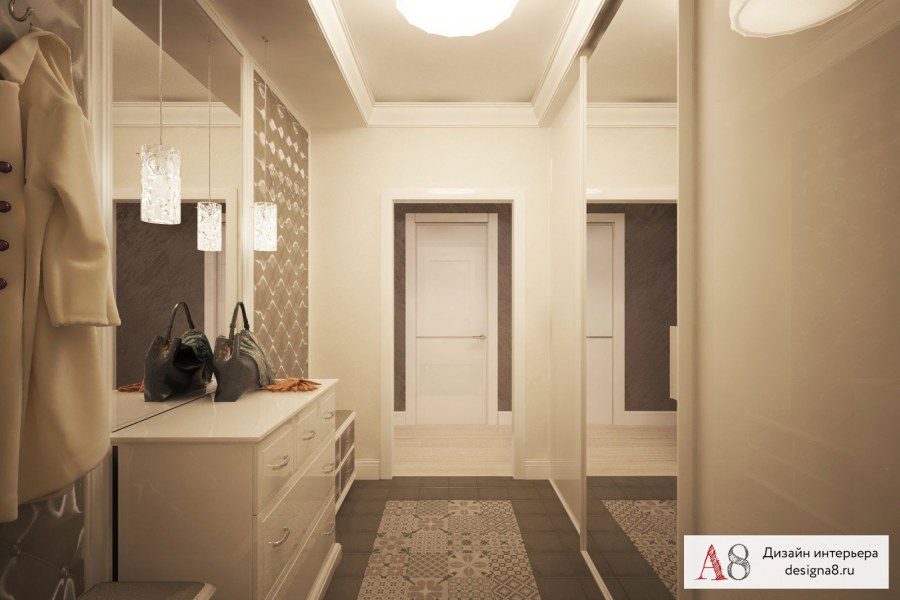 Маленькая бежевая прихожая