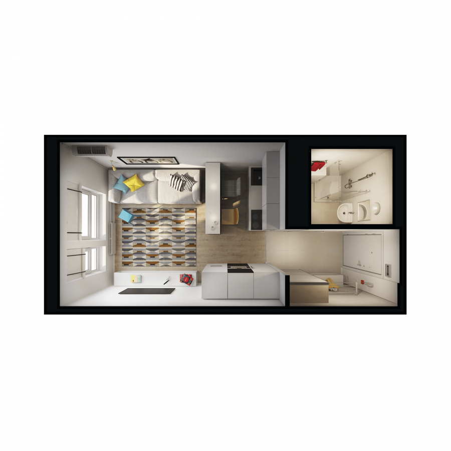 Зонирование комнаты в скандинавском стиле