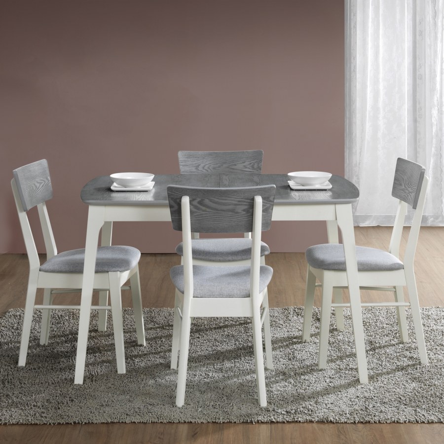 Rimini, стол обеденный, раскладной, Signal, белый - серый