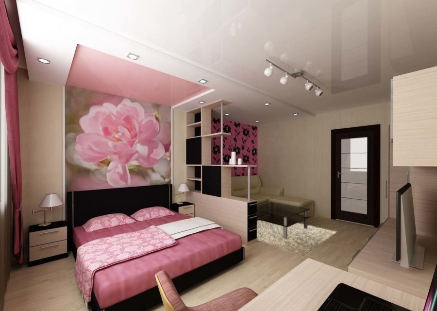 Зонирование гостиная спальня 20 кв