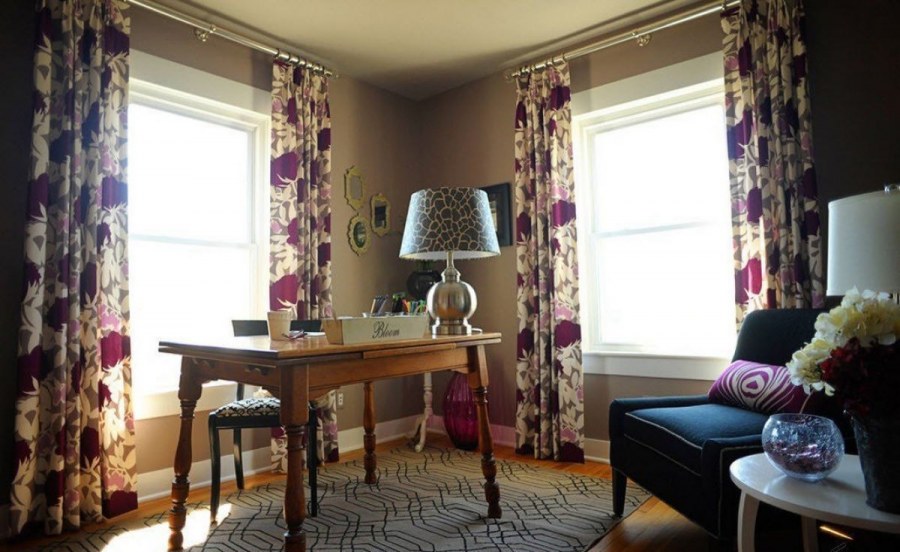 Цветочные шторы в интерьере