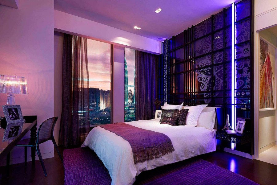 Спальная комната фиолетовая