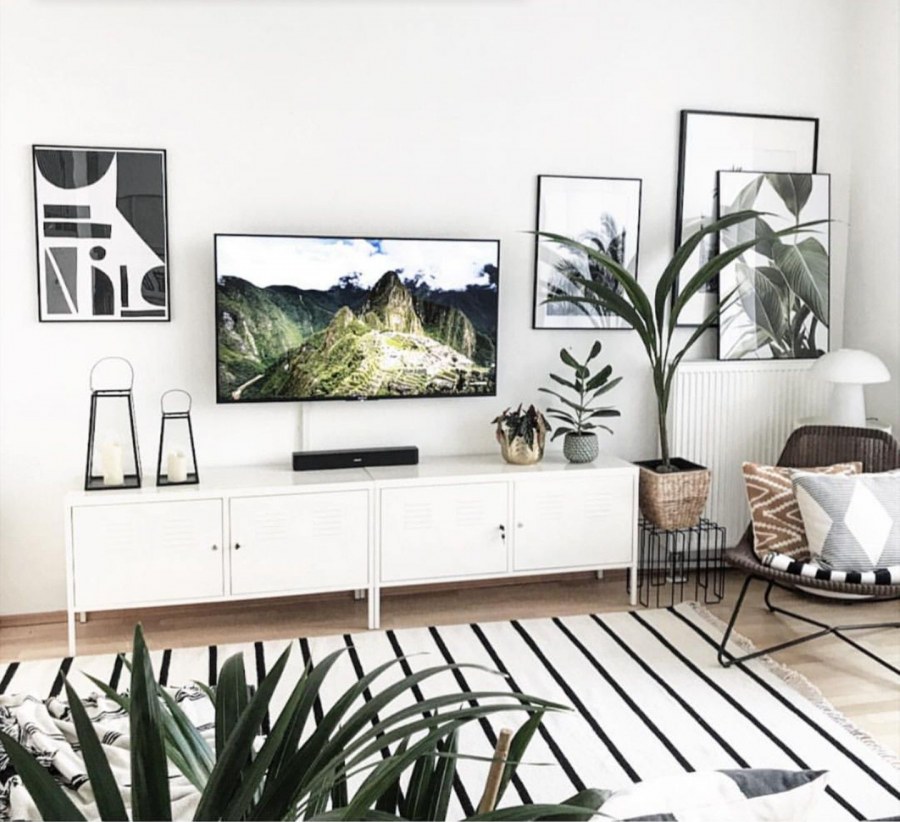 Гостиная с ТВ зоной в Сканди стиле