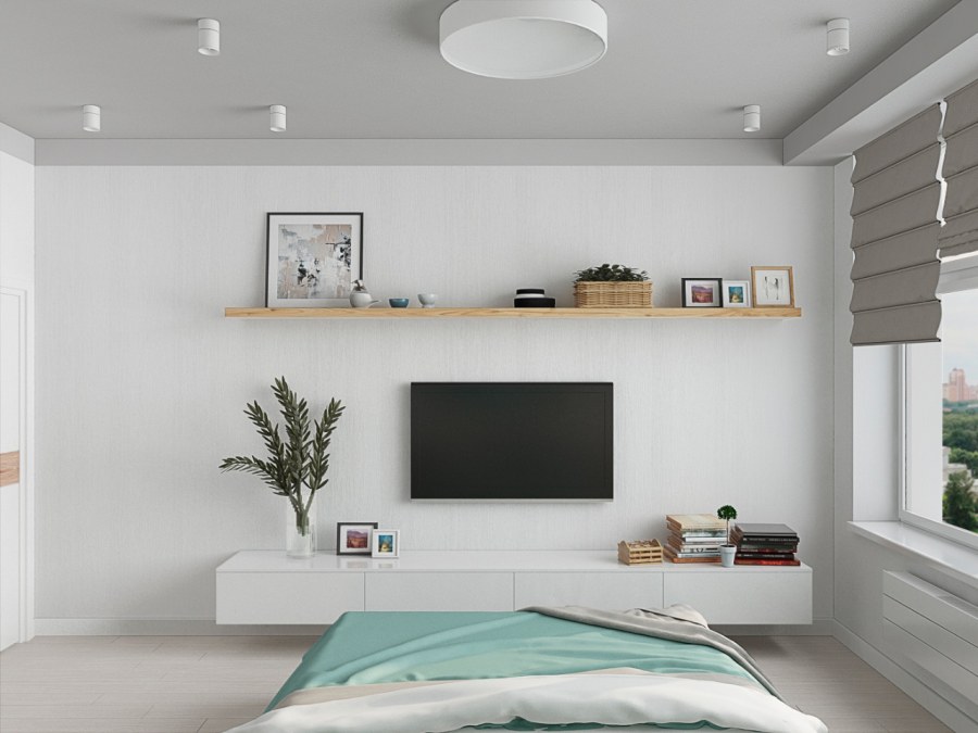 Телевизор в скандинавском интерьере