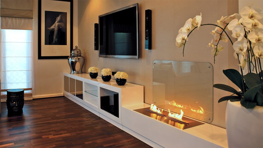 Гостиная с биокамином