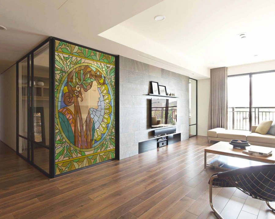 Витраж Модерн в интерьере