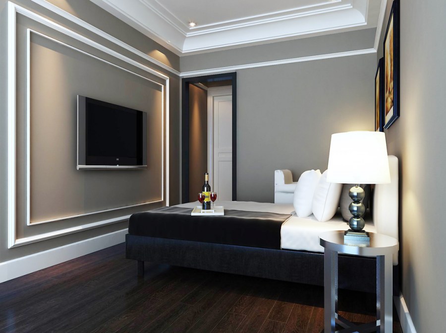 Молдинги для стен в интерьере современной гостиной