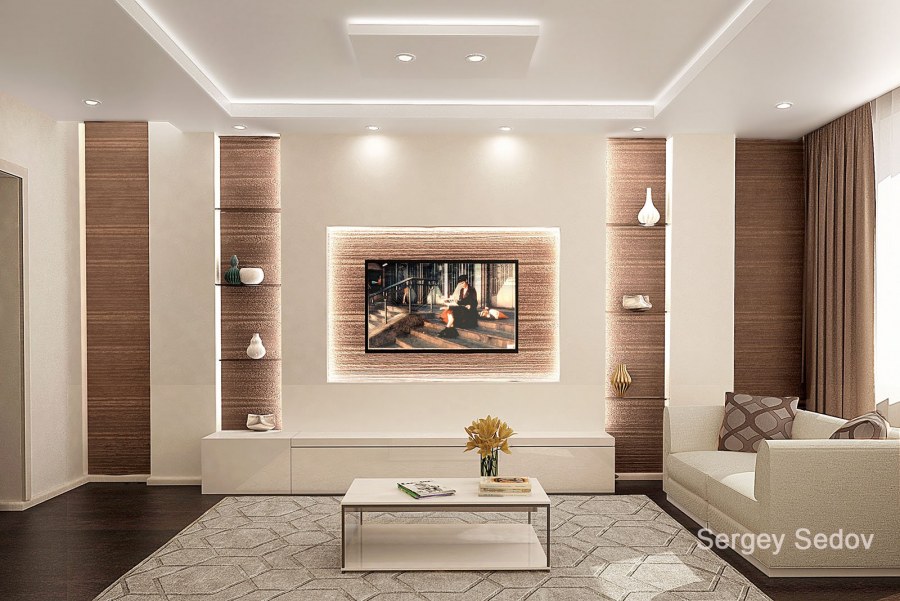 Гостиная в кофейных тонах