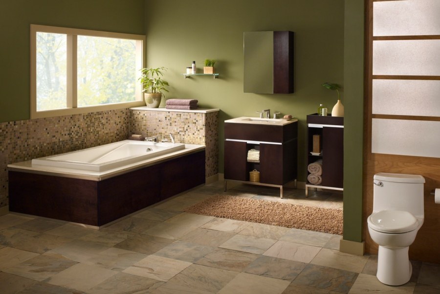 Ванная в оливковом цвете