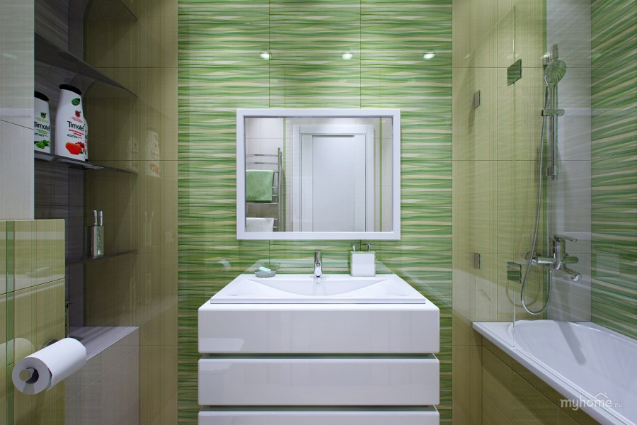 Ванная комната в зеленом цвете