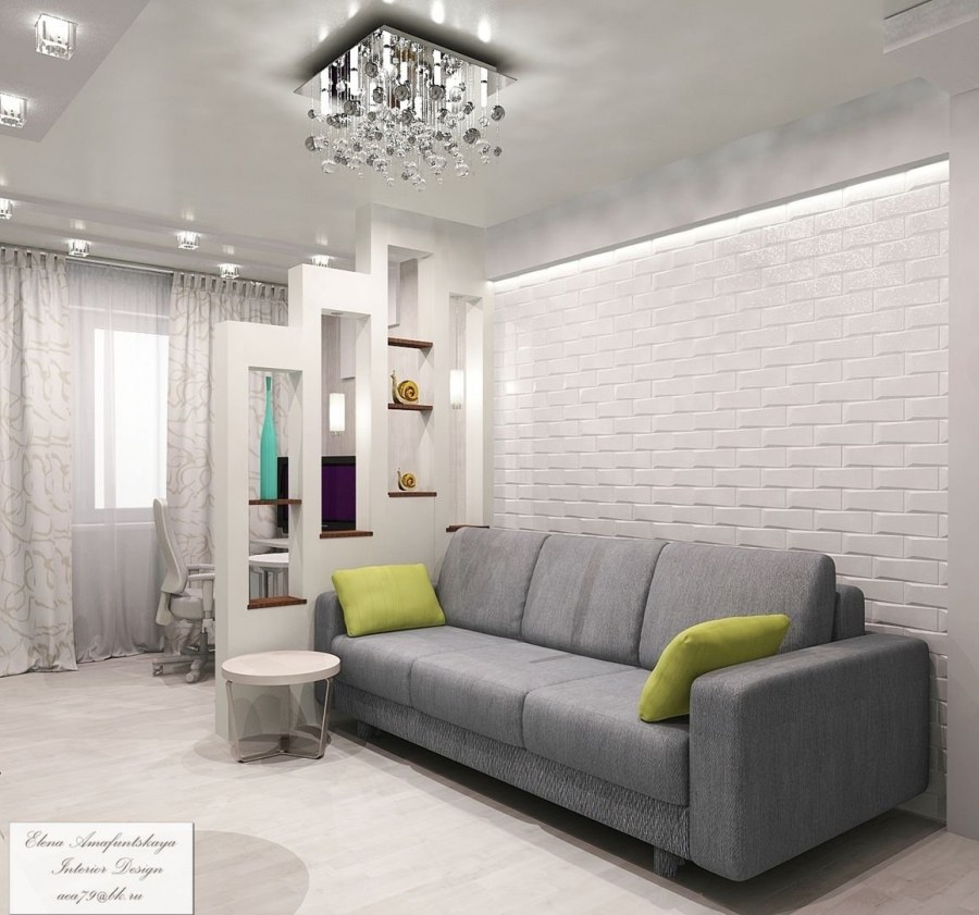 Гостиная в сетлсерых тонах