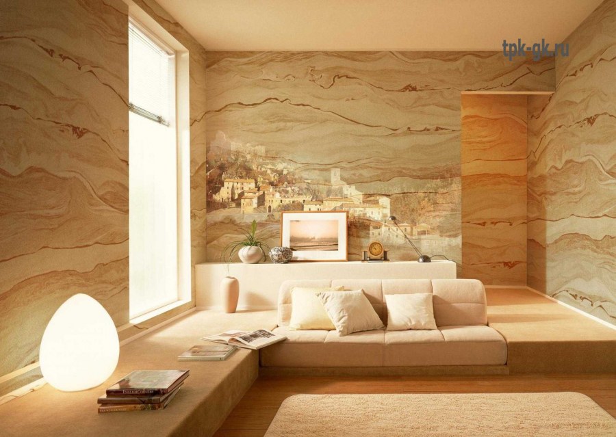 Гибкий камень в интерьере