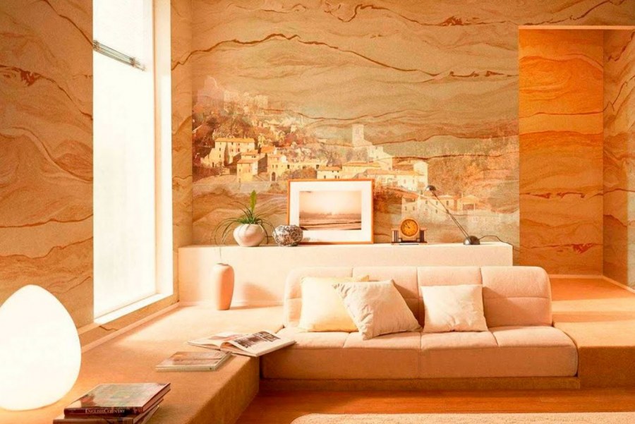 Гибкий камень в интерьере