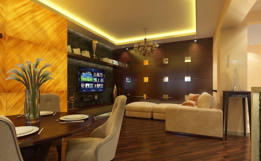 Декоративная плитка в гостиной