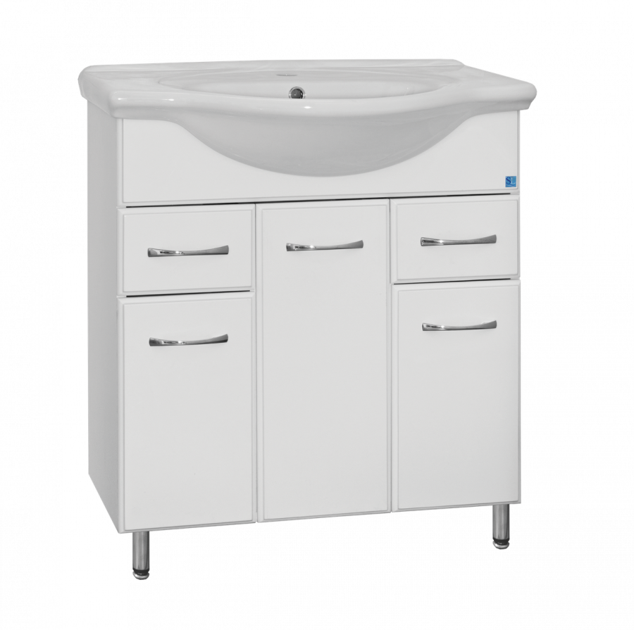 Тумба с раковиной Style line эко Фьюжн №26 80 белая