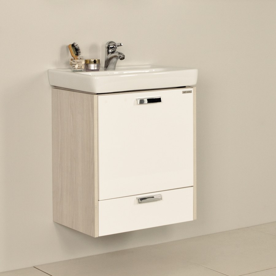 Тумба с раковиной Акватон Йорк 55 (1a1705k1yoav0) белый/ясень фабрик