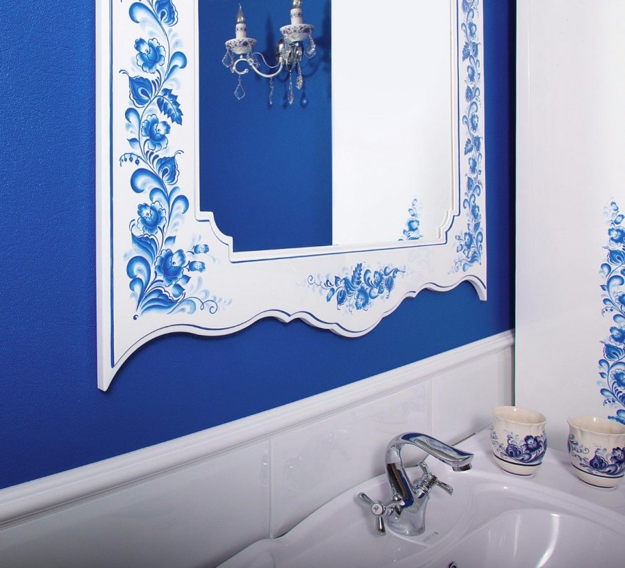 Интерьер кухни в стиле Гжель