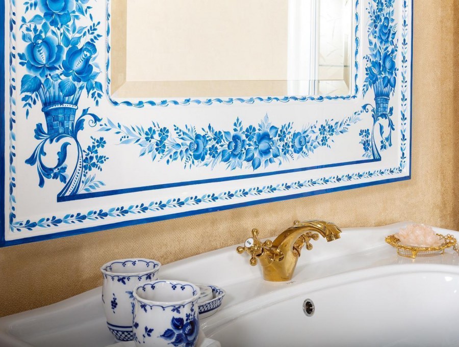 Кухня в стиле Гжель