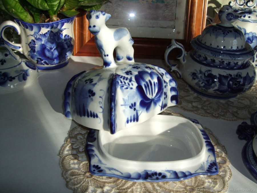 Винтаж масленка Гжель