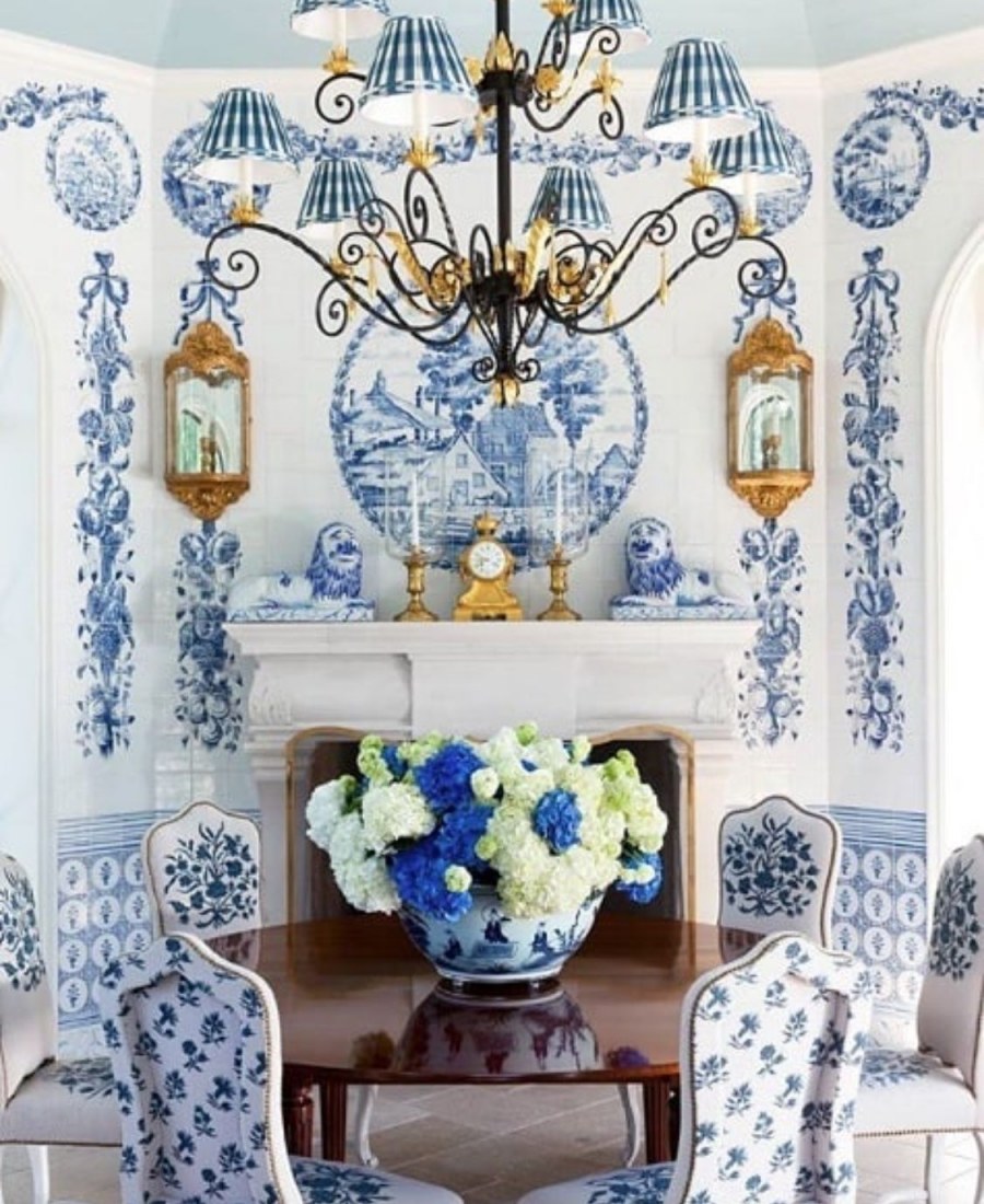 Шинуазри в интерьере Blue & White