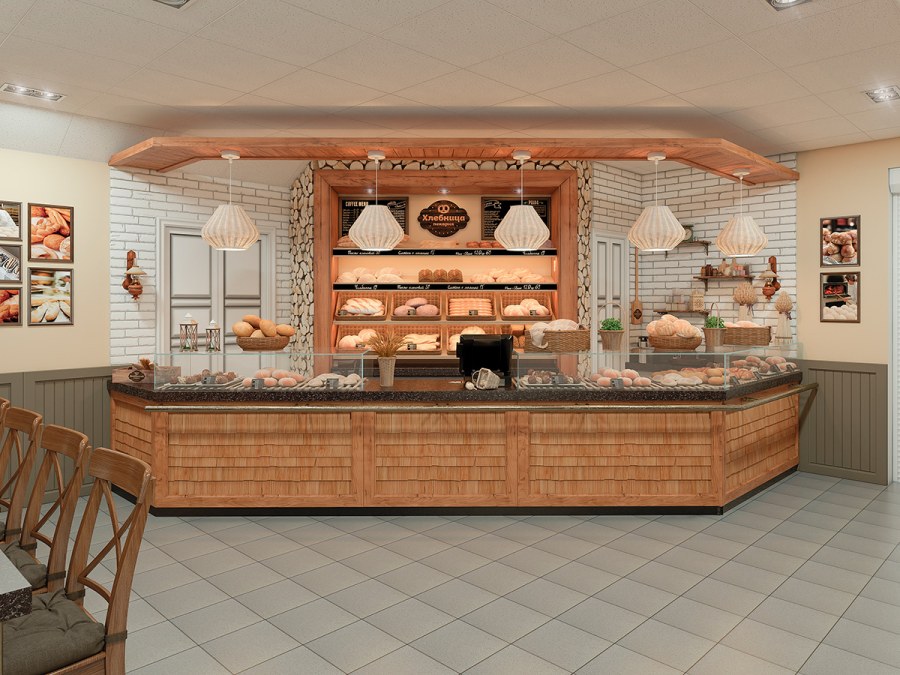 Пекарня хлебница интерьер