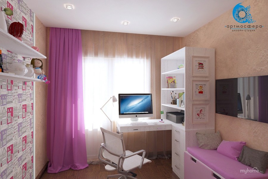 Комната для школьника девочки 12 кв.м