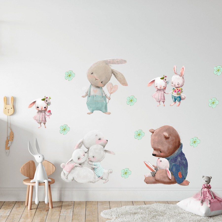 Акварельные наклейки на стену