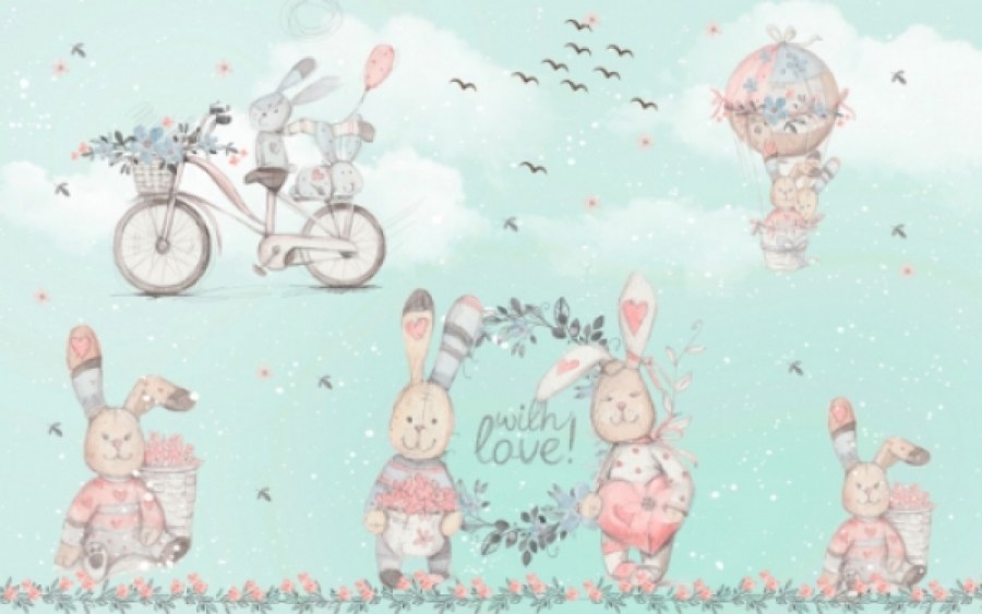 Фотообои для детской зайчики