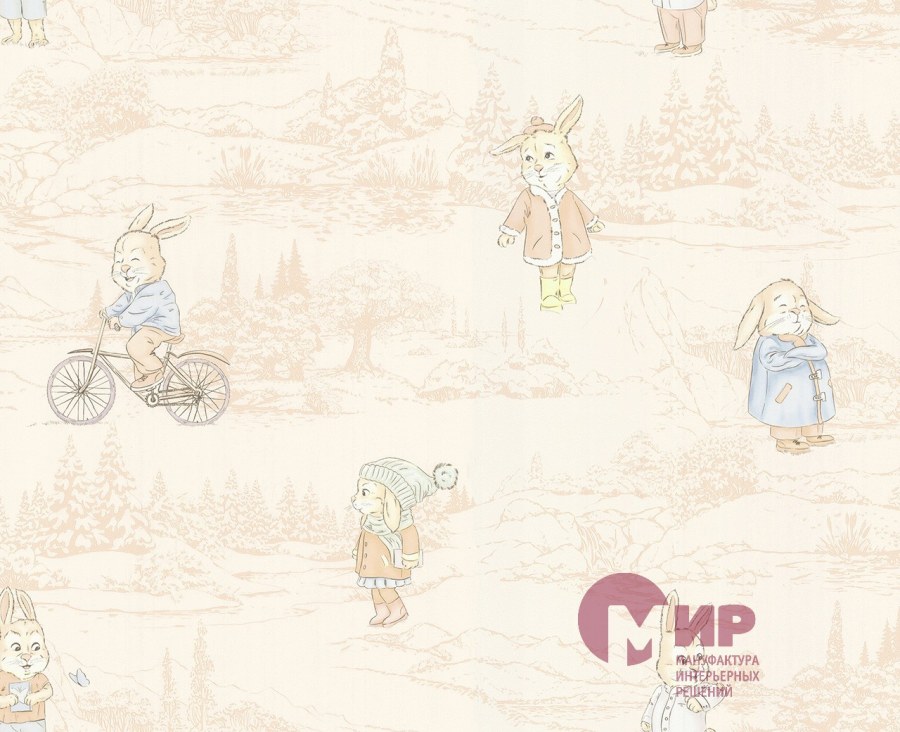 Обои бумажные зайцы