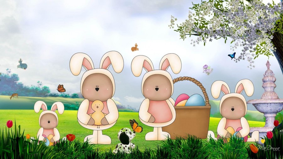 Красивые обои с зайчиками