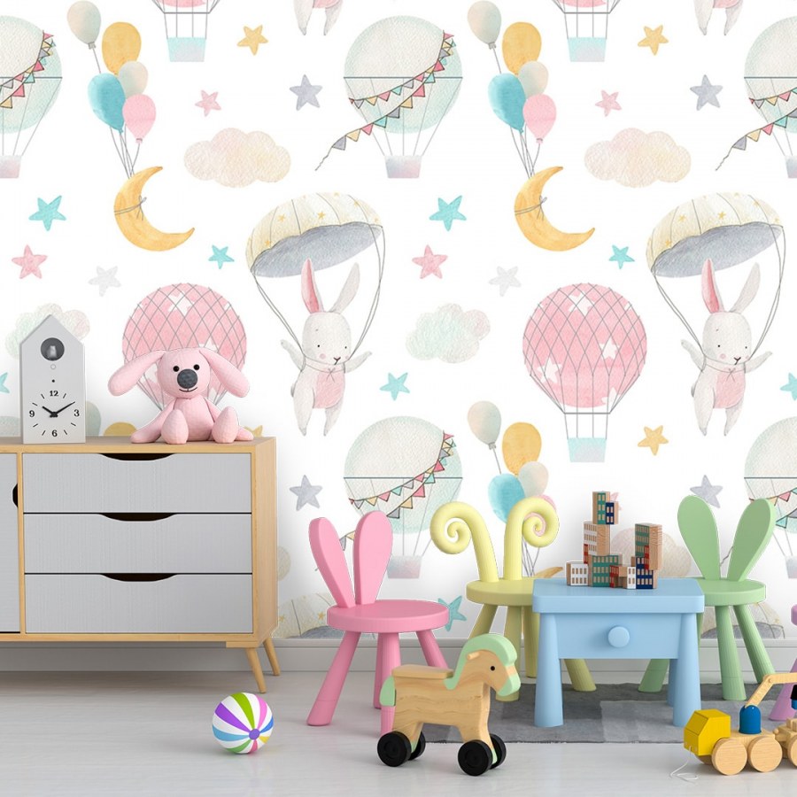 Детские фотообои с зайками