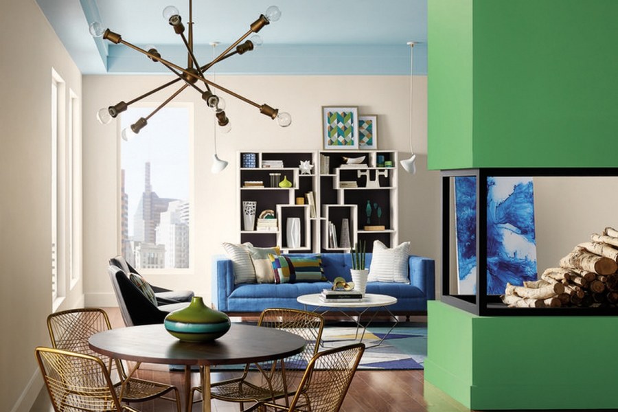 Синий цвет в интерьере