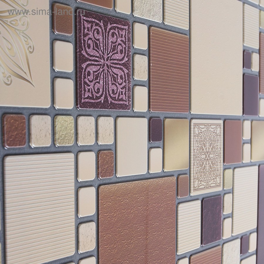 Панель ПВХ 0,4 мозаика Модерн амарантовый