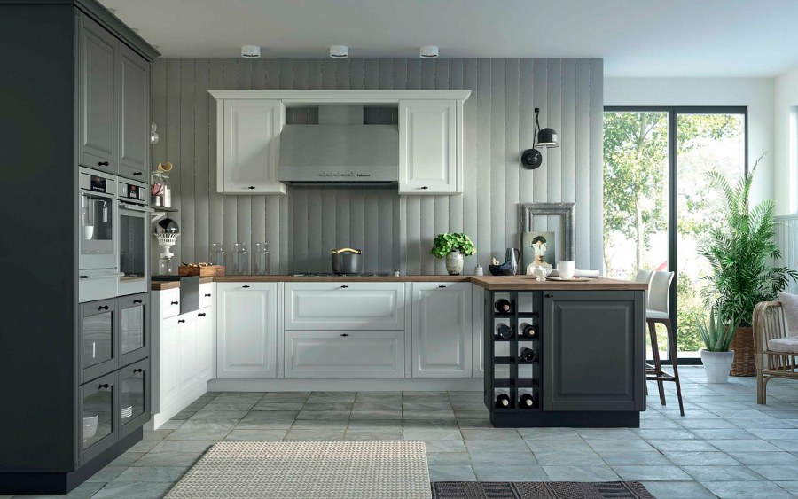 Интерьер кухни в серых тонах