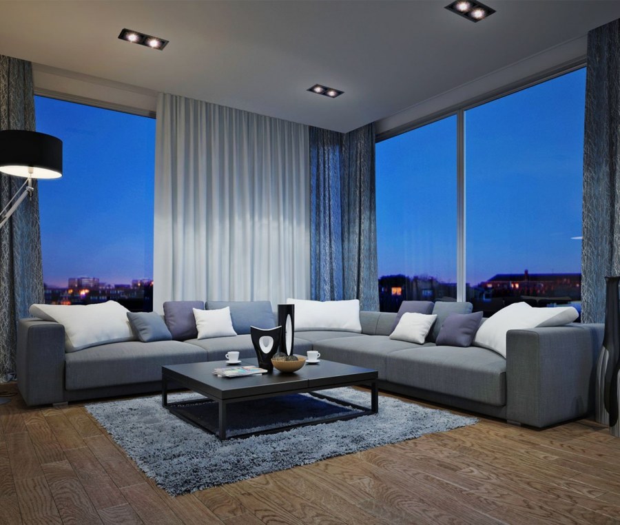 Комната вечером гостиная