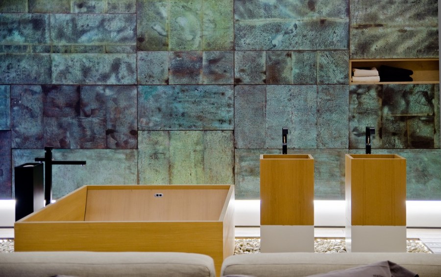 Ванная в серо голубых тонах